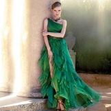 Evening dress by Carla Ruiz on one shoulder