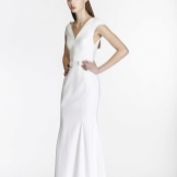 White evening dress with closed shoulders