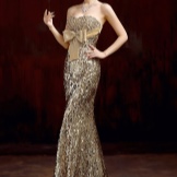 Golden evening gown from China