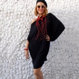 Asymmetrical Dress - Asymmetrical Sleeve