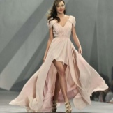 Asymmetrical dress with a train