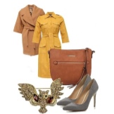 Safari dress and accessories for it with the figure of a slender column
