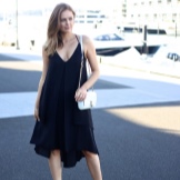 Black casual trapeze dress sundress