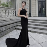 Dress with a train spring black