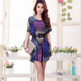 Color short bat dress