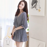 Striped Short Bat Dress