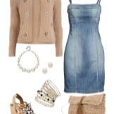 Beige denim dress accessories