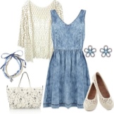 Ballet flats for denim dress