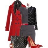 Burgundy accessories to gray dress-case
