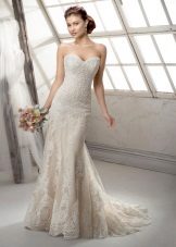 Lace mermaid wedding dress with train