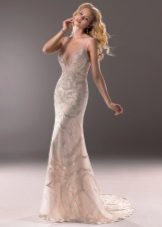 transparent mermaid wedding dress with train