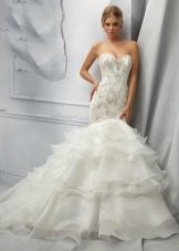 Mermaid wedding dress with horizontal ruffles