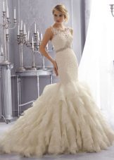 Mermaid Wedding Dress with Vertical Ruffles