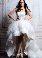 Short wedding dress magnificent with a long train