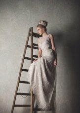 Powder color rustic wedding dress