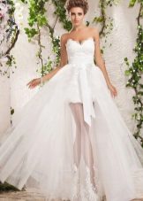 Short wedding dress with a detachable skirt