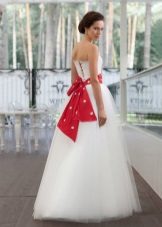 Wedding dress with a red belt Edelweis Fashion Group