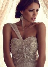 Empire wedding dress on one shoulder from Anna Campbell