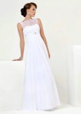 Empire style satin wedding dress