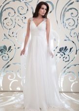 Empire wedding dress with shoulder decor