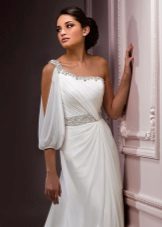Empire style wedding dress with symmetrical bodice