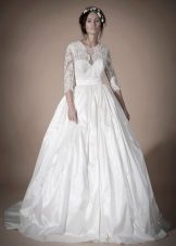 Closed lush wedding dress
