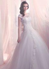 Closed wedding dress in the style of a princess
