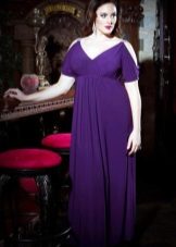 Purple empire evening dress for full