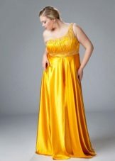 Yellow evening dress empire for full
