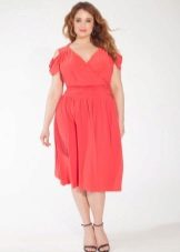 Dress summer evening for full coral