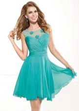 Short turquoise evening dress