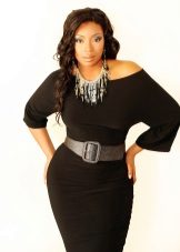 Evening black dress for full