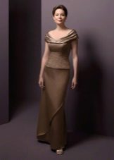 Chocolate evening dress for women 50 years