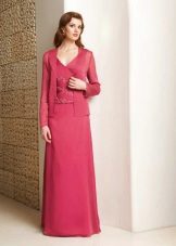 Crimson evening dress for mother of the bride