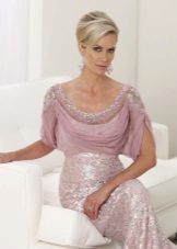 Pastel evening dress for the groom's mom