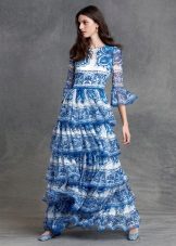 Summer evening dress with sleeves