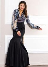  Evening dress in a floor with sleeves mermaid