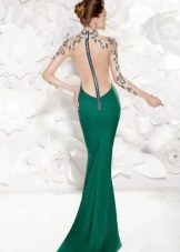 Evening dress with the illusion of an open back