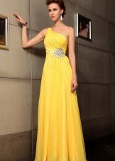 Evening dress in the Greek style yellow
