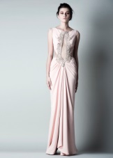Evening dress in the Greek style with drape at the waist