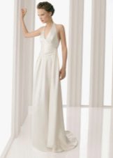Wedding dress from satin with neckline