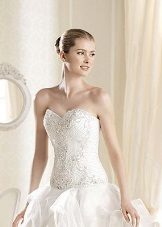Satin wedding dress with sequins