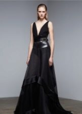 Evening dress from Donna Karan with leather