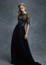 Evening dress made of silk and lace