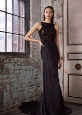 Black evening dress in the Greek style