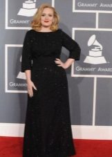 Black evening dress for the full long