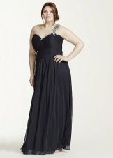 Black evening dress for full