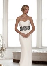 Black Belt White Wedding Dress