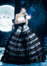 Wedding dress white and black