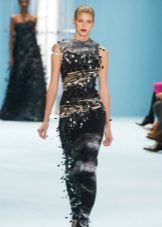 Evening dress with expensive trim